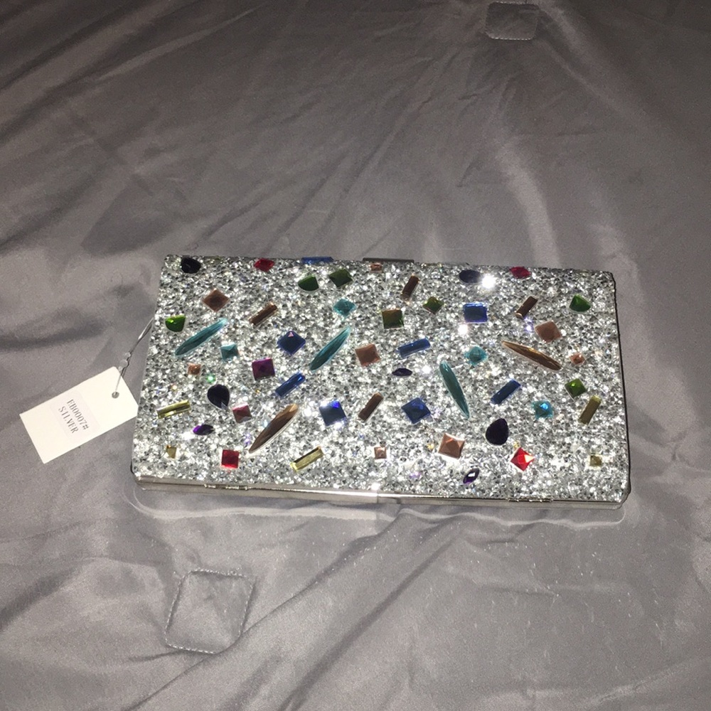 New Beaded clutch w/ shoulder strap chain